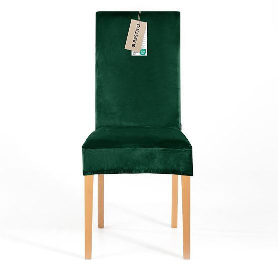 RESTILO poťah na stoličku SENTO farba fľašková zelená hladký klasický štýl