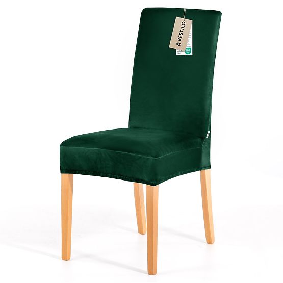 RESTILO poťah na stoličku SENTO farba fľašková zelená hladký klasický štýl