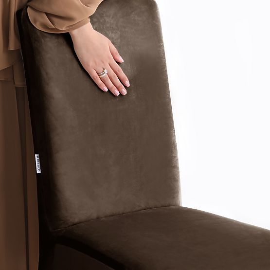 RESTILO poťah na stoličky 6 SENTO farba hnedá hladký klasický štýl