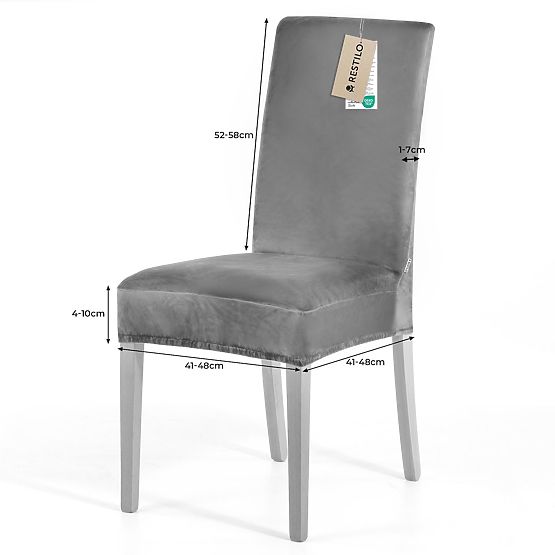 RESTILO poťah na stoličky SENTO farba indigo hladký klasický štýl