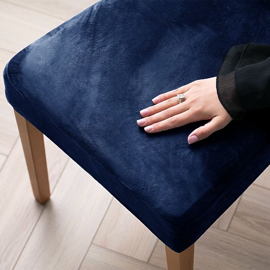 RESTILO poťah na stoličky SENTO farba indigo hladký klasický štýl