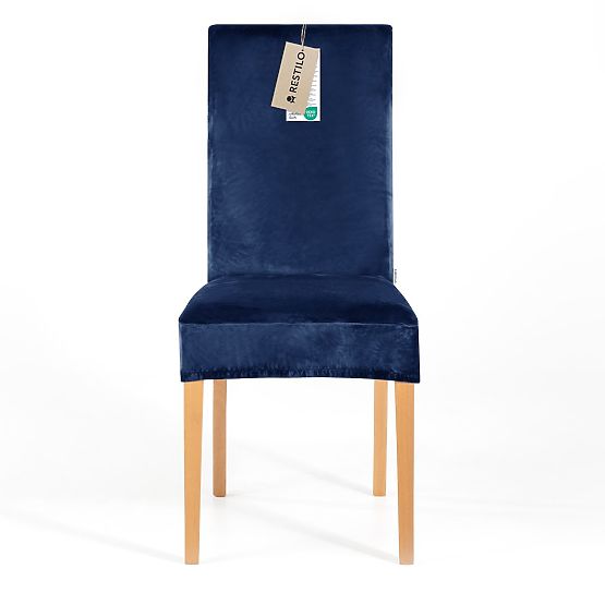 RESTILO poťah na stoličky SENTO farba indigo hladký klasický štýl