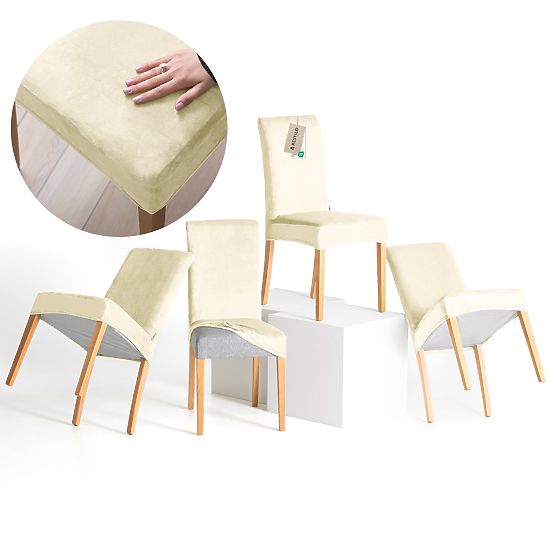 RESTILO poťah na stoličky SENTO farba krémová hladký klasický štýl