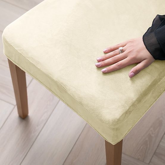 RESTILO poťah na stoličky SENTO farba krémová hladký klasický štýl