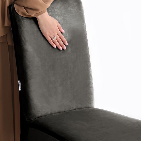 RESTILO poťah na stoličky SENTO farba oceľová hladký klasický štýl