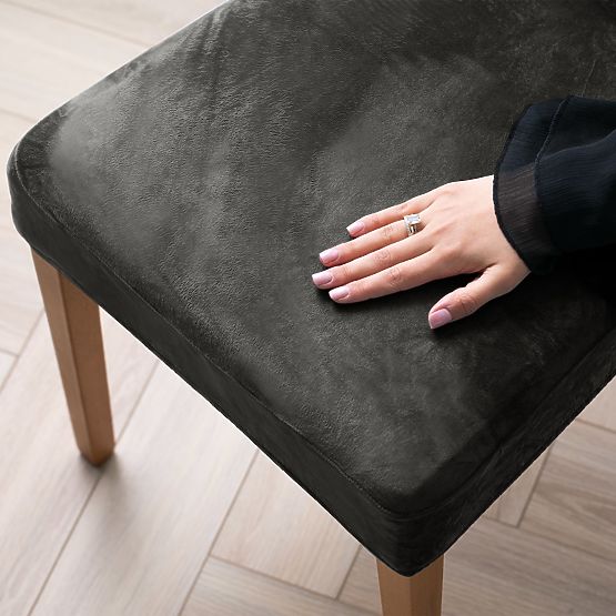 RESTILO poťah na stoličky SENTO farba oceľová hladký klasický štýl