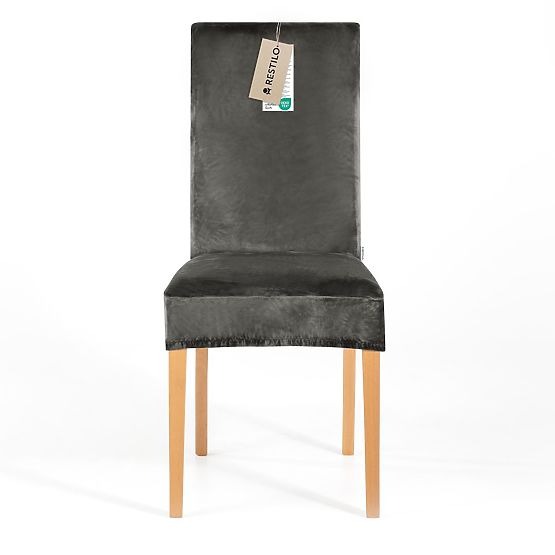 RESTILO poťah na stoličky SENTO farba oceľová hladký klasický štýl