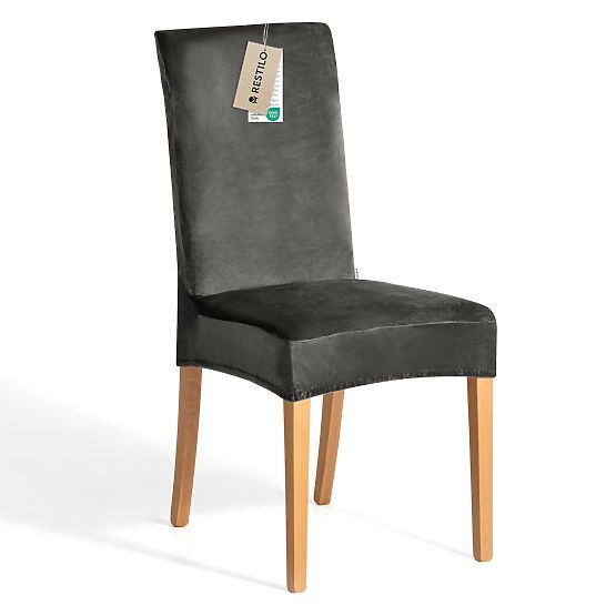 RESTILO poťah na stoličky SENTO farba oceľová hladký klasický štýl