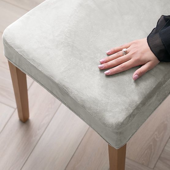 RESTILO poťah na stoličky SENTO farba sivá hladká klasický štýl