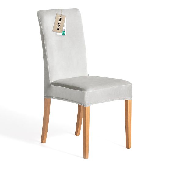 RESTILO poťah na stoličky SENTO farba sivá hladká klasický štýl