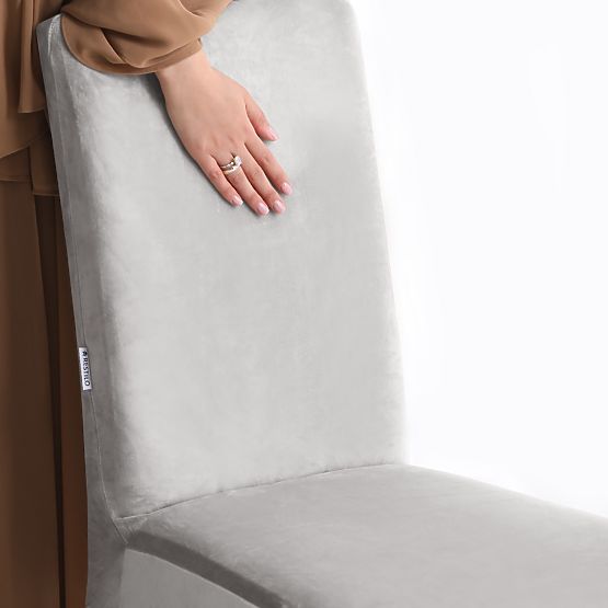 RESTILO poťah na stoličky SENTO farba sivá hladká klasický štýl