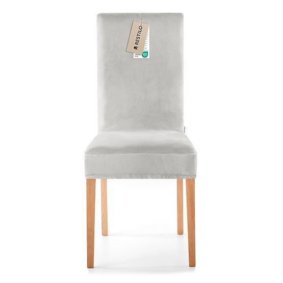 RESTILO poťah na stoličky SENTO farba sivá hladká klasický štýl