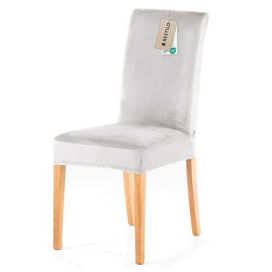 RESTILO poťah na stoličky SENTO farba sivá hladká klasický štýl