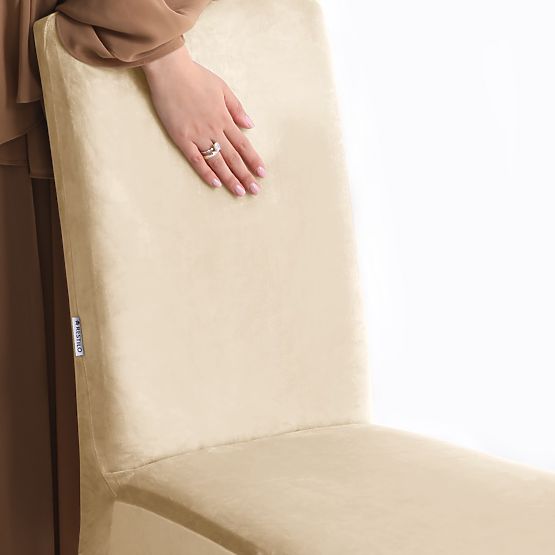 RESTILO poťah na stoličku SENTO farba svetlo béžová hladký klasický štýl