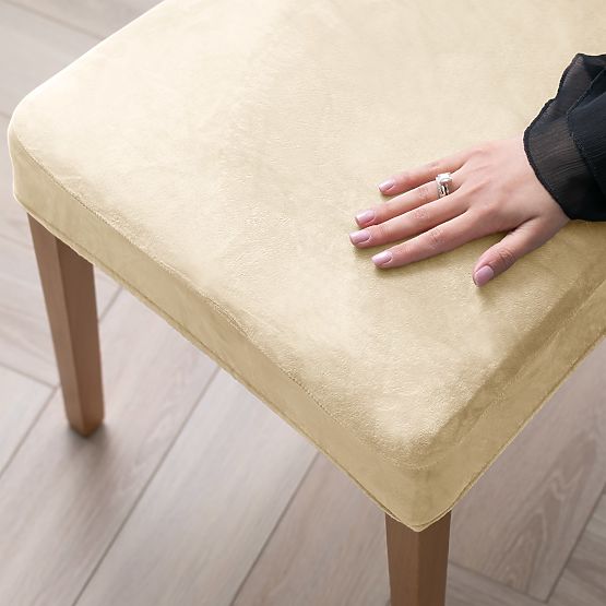 RESTILO poťah na stoličku SENTO farba svetlo béžová hladký klasický štýl