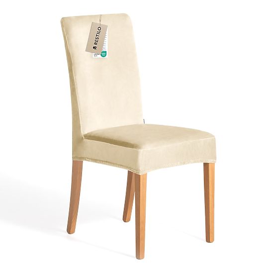 RESTILO poťah na stoličku SENTO farba svetlo béžová hladký klasický štýl