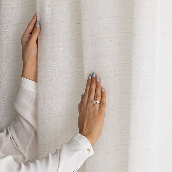 RESTILO záclona DRIMAR farba béžová moderný štýl materiál ľan, mikrovlákno 140x250