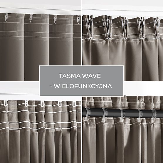 RESTILO záves BLACKOUT farba béžová, šerpa na uchytenie, klasický štýl, páska, materiál blackout 140