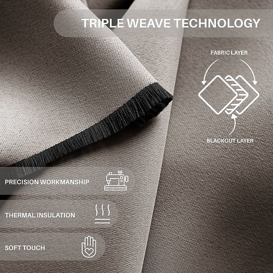 RESTILO záves BLACKOUT farba béžová, šerpa na uchytenie, klasický štýl, páska, materiál blackout 140