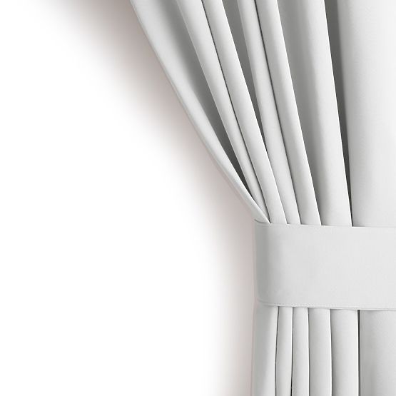 RESTILO záves BLACKOUT farba biela, šerpa na uchytenie, klasický štýl, strieborné priechodky, materi