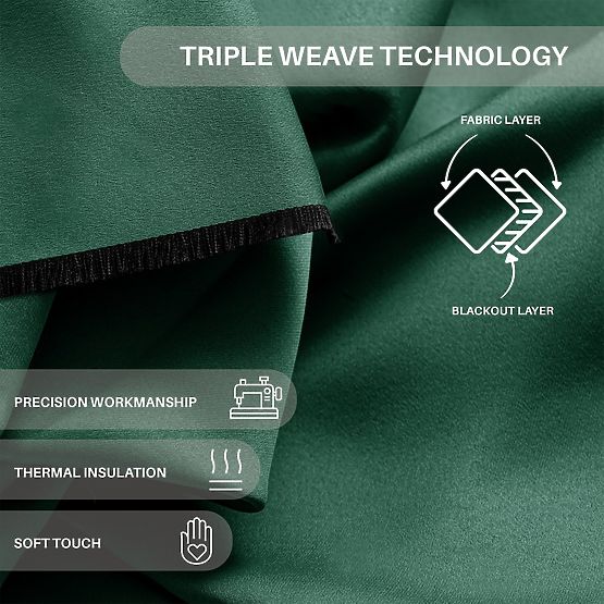 RESTILO záves BLACKOUT farba fľašková zelená s páskou klasický štýl strieborné priechodky