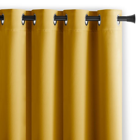 RESTILO záves BLACKOUT farba horčicová šerpa klasický štýl strieborné priechodky materiál