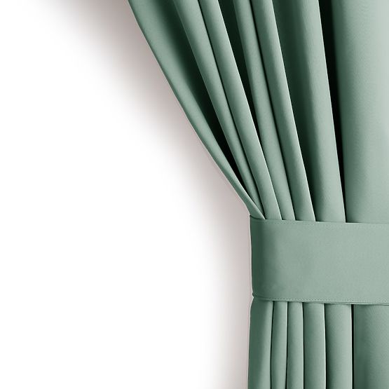 RESTILO záves BLACKOUT farba mätová, klasický štýl, strieborné priechodky, materiál bl