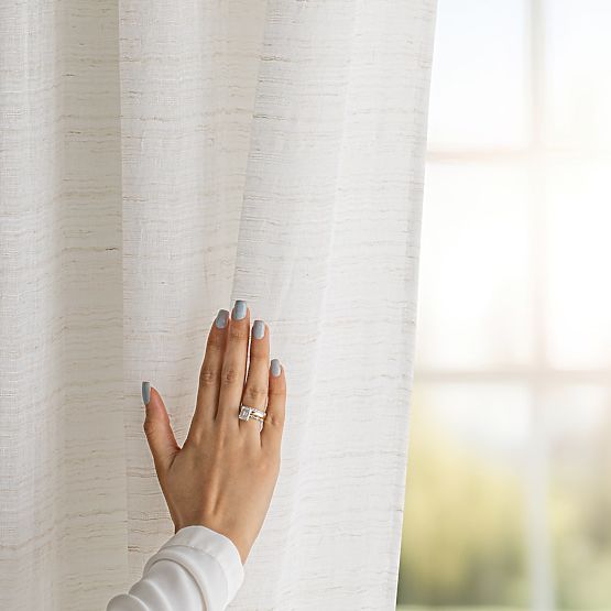 RESTILO záves DRIMAR farba béžová moderný štýl páska materiál ľan, mikrovlákno 140x270