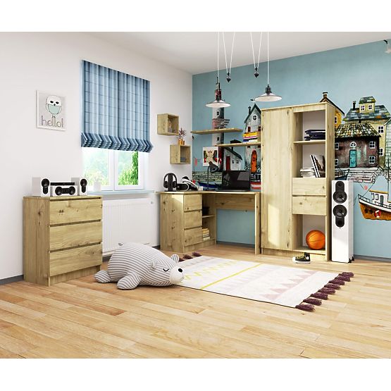 ROHOVÝ PÍSACÍ STÔL B16 CLP ĽAVÝ DUB ARTISAN