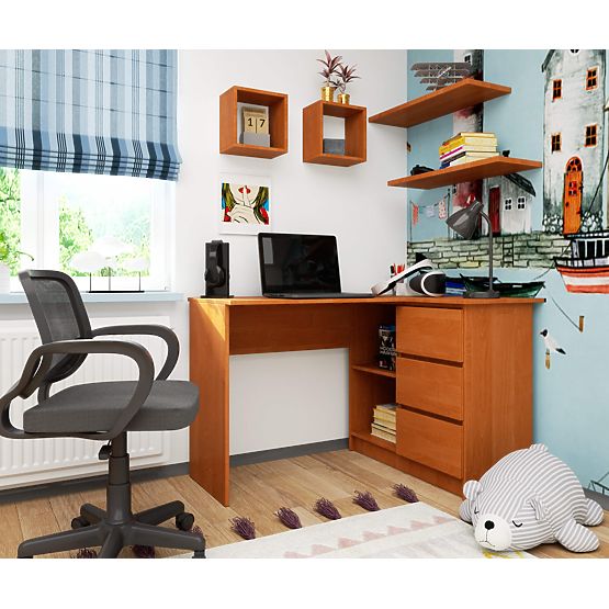 ROHOVÝ PÍSACÍ STÔL B16 CLP PRAVÝ OLŠA