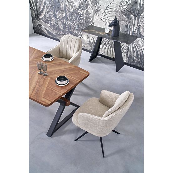 Rozkladací stôl BARON, orechový / čierny (2p=1ks)