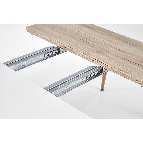 Rozkladací stôl EDWARD biely / dub san remo (2p=1ks)