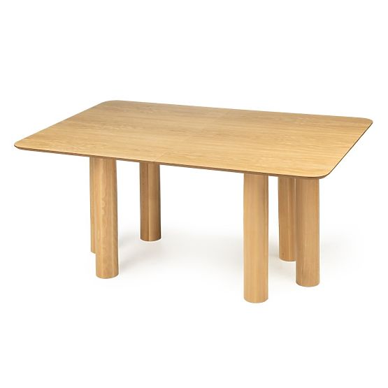 Rozkladací stôl Loa 140-200 cm, dubová dyha, prírodný, bukové drevo, zaoblený
