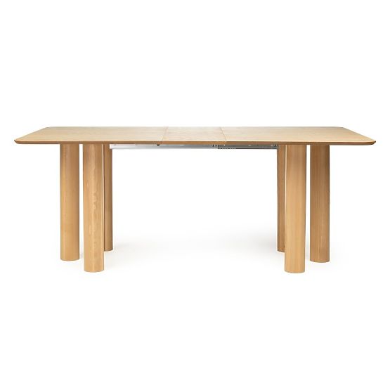 Rozkladací stôl Loa 140-200 cm, dubová dyha, prírodný, bukové drevo, zaoblený