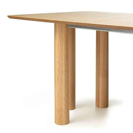 Rozkladací stôl Loa 140-200 cm, dubová dyha, prírodný, bukové drevo, zaoblený