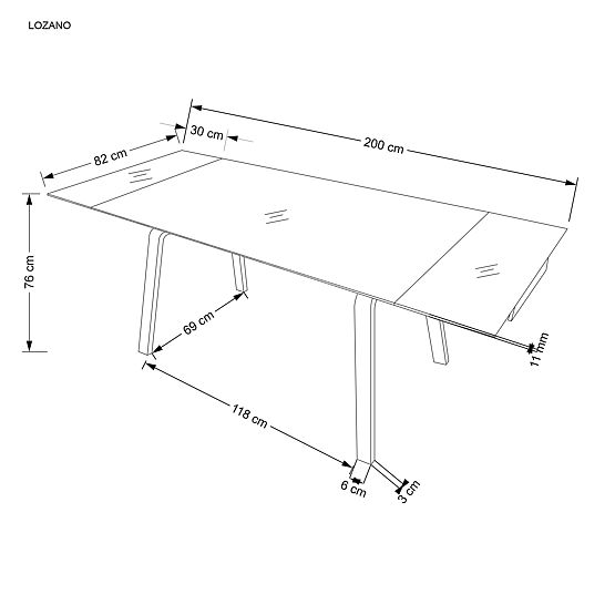 Rozkladací stôl LOZANO, čierny mramor / orech (2p=1ks)