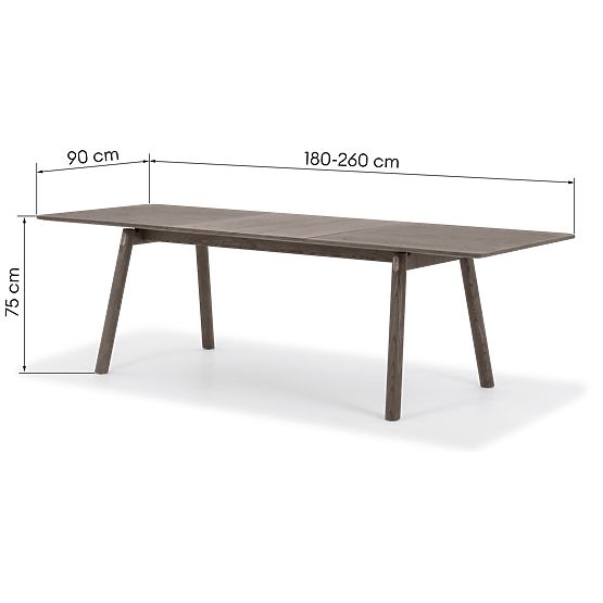 Rozkladací stôl Selvoni 180-260 cm, masívne dubové drevo, dyha, espresso