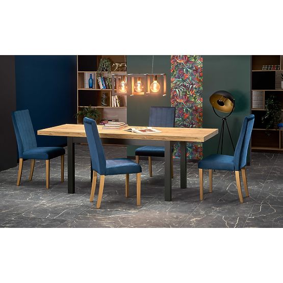 Rozkladací stôl TIAGO 140-220/80 doska: dub craft, nohy: čierne