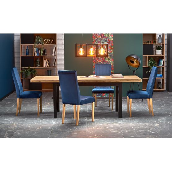 Rozkladací stôl TIAGO 140-220/80 doska: dub craft, nohy: čierne