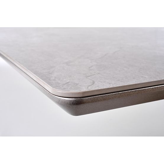 Rozkladací stôl VALENTINO svetlosivý/zlatý