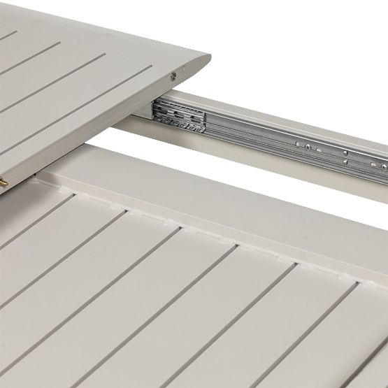 Rozkladací záhradný stôl Canelli 205-286 cm, hliníkový, obdĺžnikový, svetlo béžový