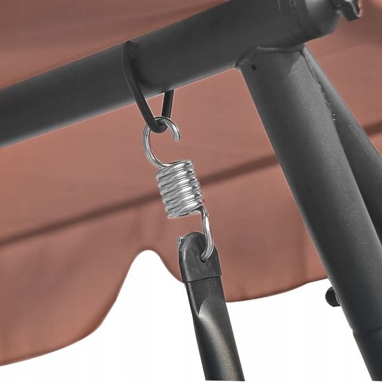 Rozkladacia záhradná hojdačka 2v1 s vankúšmi hnedá