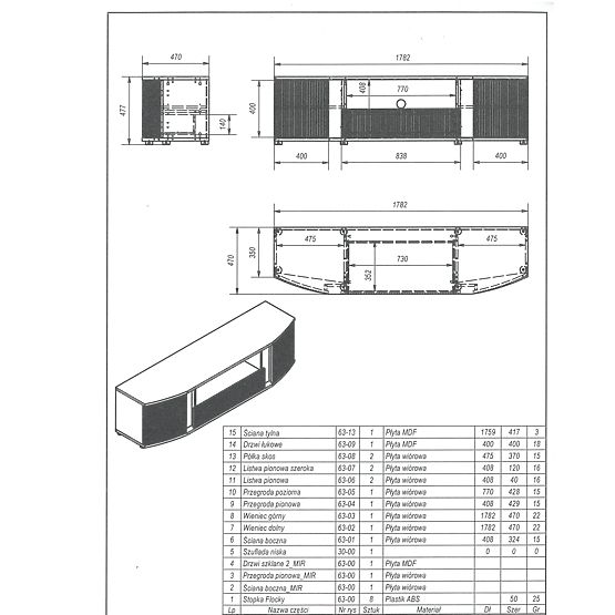 RTV skrinka MICHELLE čierna/dub viking