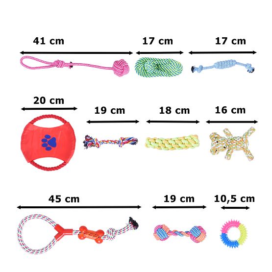 Sada 10 hračiek pre psov DYLAN preťahovadlá