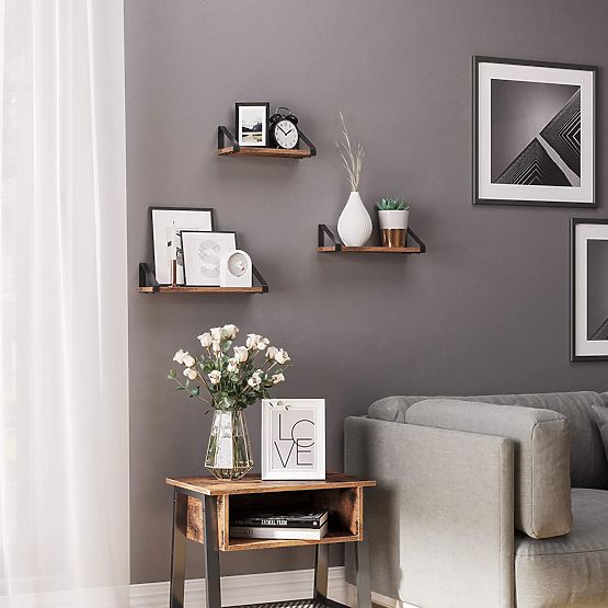 Sada 3 loftových políc SIRIN čierna