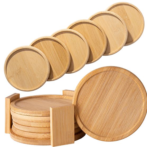 Sada 6 bambusových podložiek pod šálky EMERALD