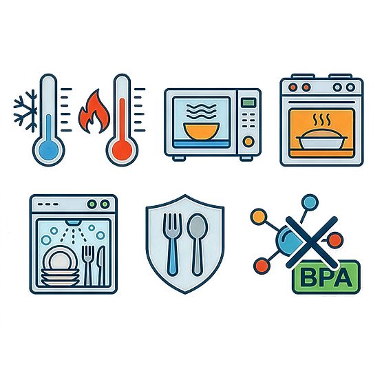 Sada 6 sklenených nádob na potraviny AMALFI