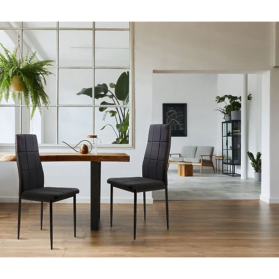 Sada čalúnených stoličiek do jedálne a obývacej izby 4ks čierne