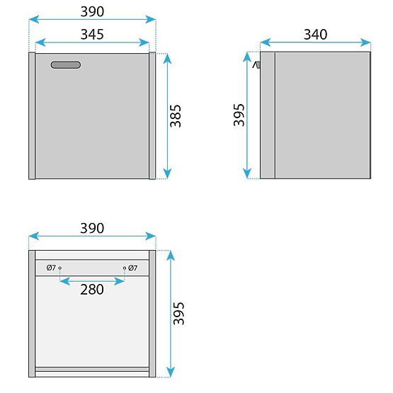 Sada kúpeľňového nábytku s umývadlom Molly 40 cm Sivá