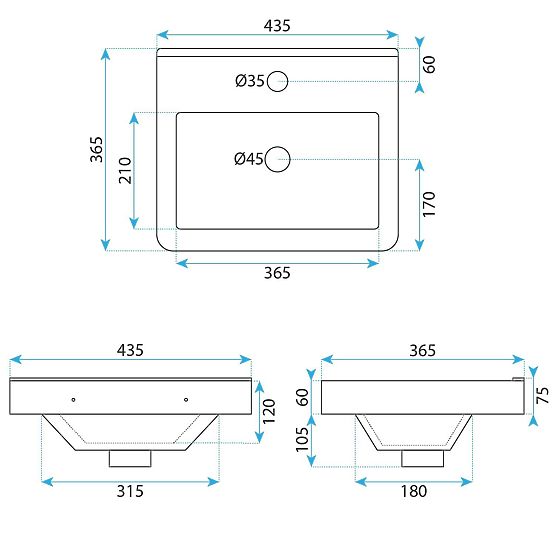 Sada kúpeľňového nábytku s umývadlom Molly 40 cm Sivá